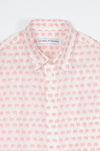 Japanese Pink Elephant Print Shirt