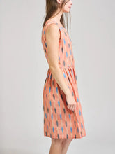 Load image into Gallery viewer, Kerala Placket Dress - Peach Ikat