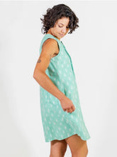 Load image into Gallery viewer, Pintucked Away Dress - Aqua Ikat
