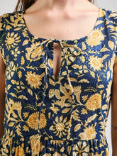 Load image into Gallery viewer, Thais Tiered Sleeveless Dress - Navy Floral