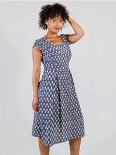 Load image into Gallery viewer, Vintage Pleat Dress - Blue Ikat