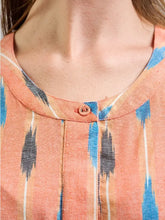 Load image into Gallery viewer, Kerala Placket Dress - Peach Ikat