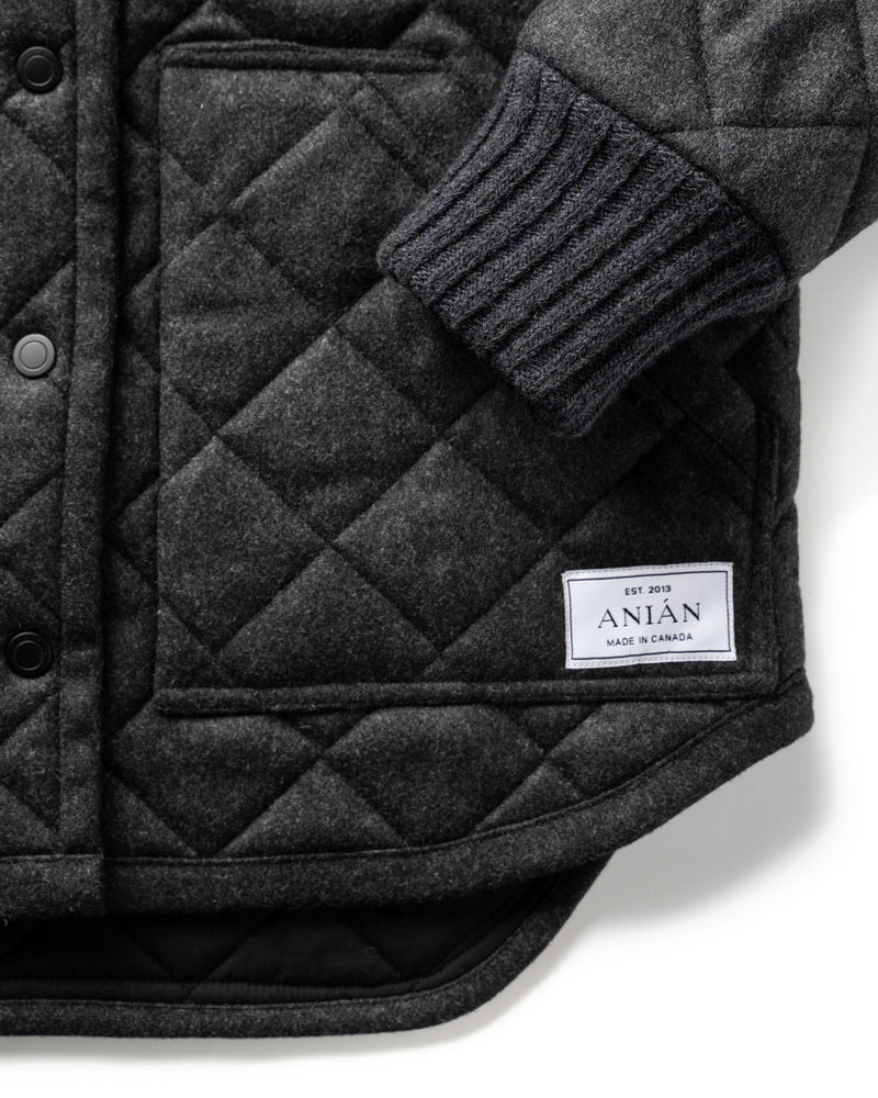 The Quilted Wool Jacket small Charcoal