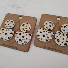 Load image into Gallery viewer, Black and White Leopard Earrings