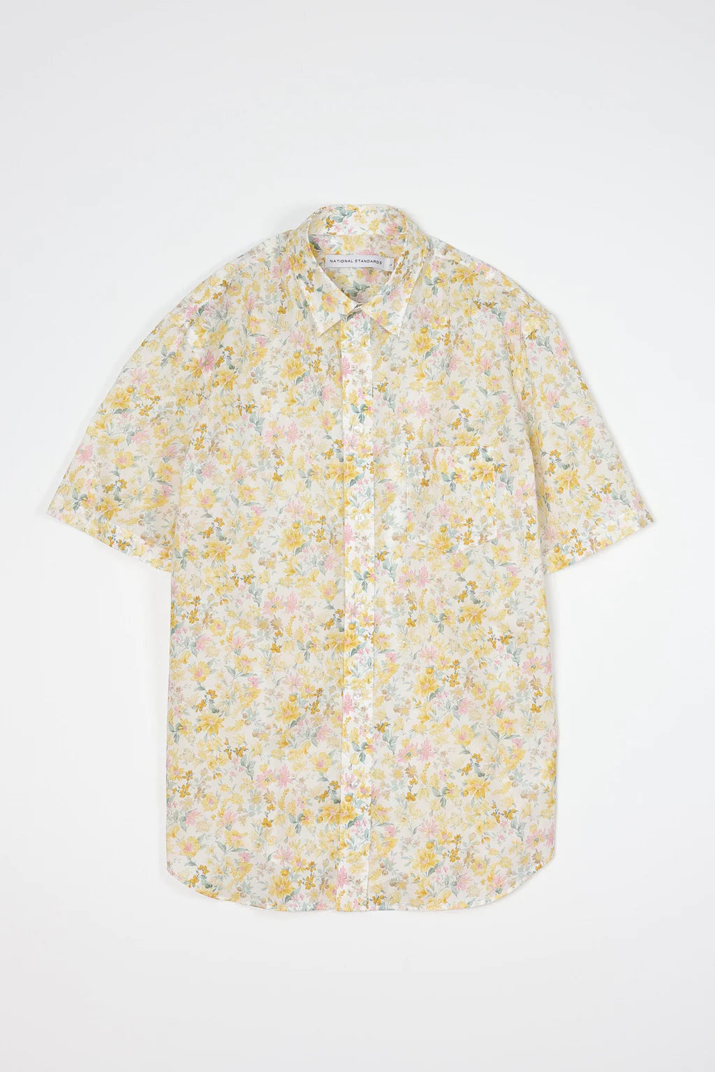 Japanese Big Floral Print Shirt - Yellow