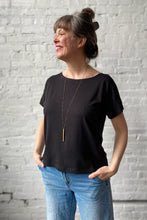 Load image into Gallery viewer, Boatneck Top - Unprinted Black