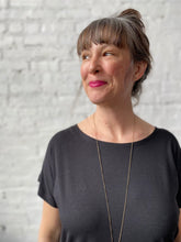 Load image into Gallery viewer, Boatneck Top - Unprinted Black