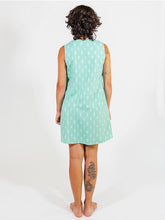 Load image into Gallery viewer, Pintucked Away Dress - Aqua Ikat