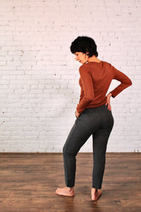 Gilmour, Ethically Made, Made in Canada, Bamboo, Sustainable, Loungewear, Long Sleeve, Ribbed, Layering, Pecan