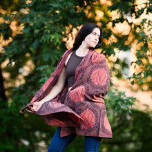 Load image into Gallery viewer, Block Print Cotton Silk Scarf/ Wrap - Mia Plum Leaf