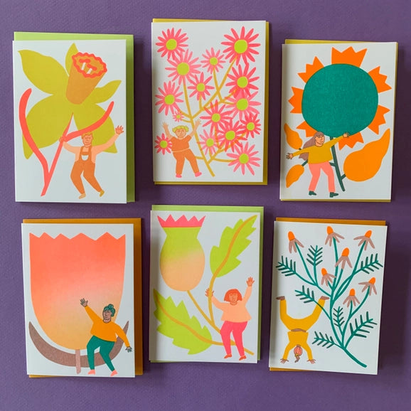 Blooming Risograph Card Set