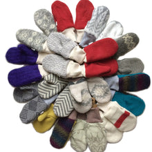 Load image into Gallery viewer, Upcycled Kids Wool Mittens