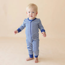 Load image into Gallery viewer, 2 Way Zip Striped Long Sleeve Romper