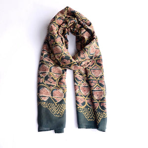Cotton Silk Scarf - Emerald