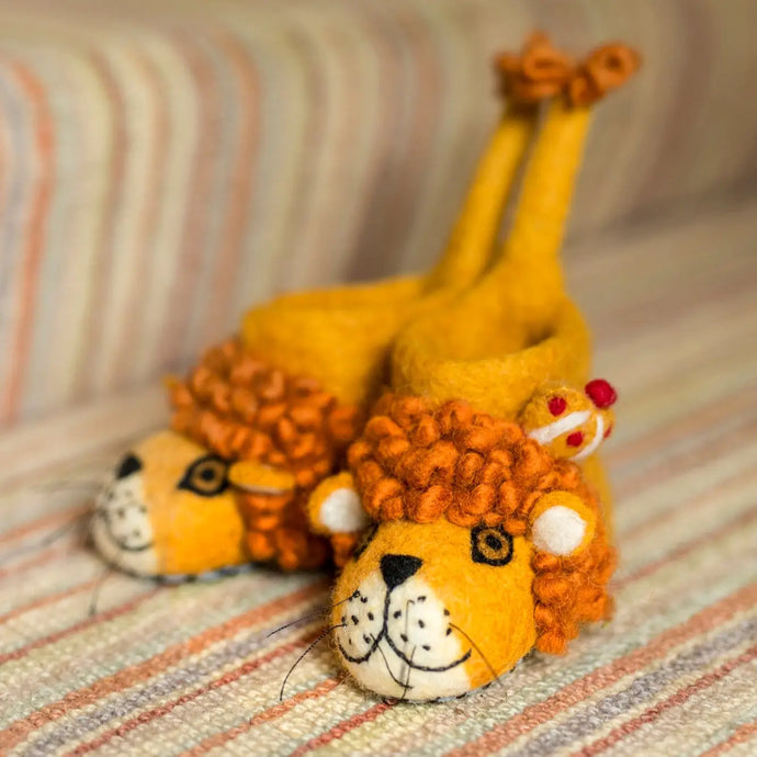 Leopold the Lion Felted Children's Slippers