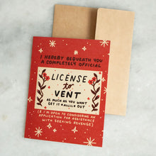 Load image into Gallery viewer, License to Vent Punch-Out Novelty Card
