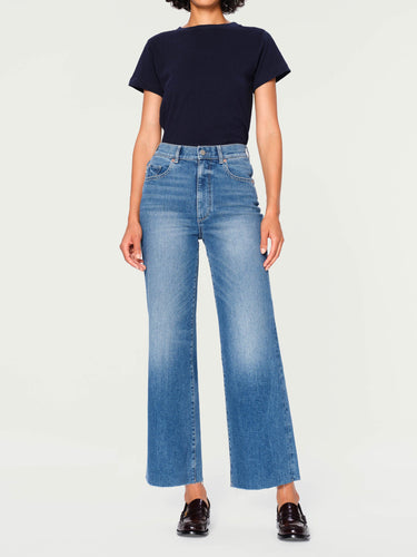 Hepburn Wide Leg High Rise Ankle Jeans - Driggs 27