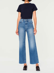 Hepburn Wide Leg High Rise Ankle Jeans - Driggs 27