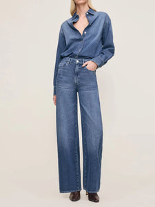 Hepburn Wide Leg High Rise Jeans - Del Ray