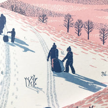 Load image into Gallery viewer, Sledging at Dusk Concertina Card