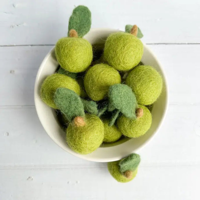 Felted Green Apple
