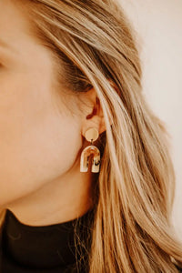 Leopard Print Arch Earrings