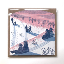 Load image into Gallery viewer, Sledging at Dusk Concertina Card