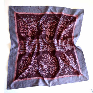 Square Block Print Bandana  - Reflections