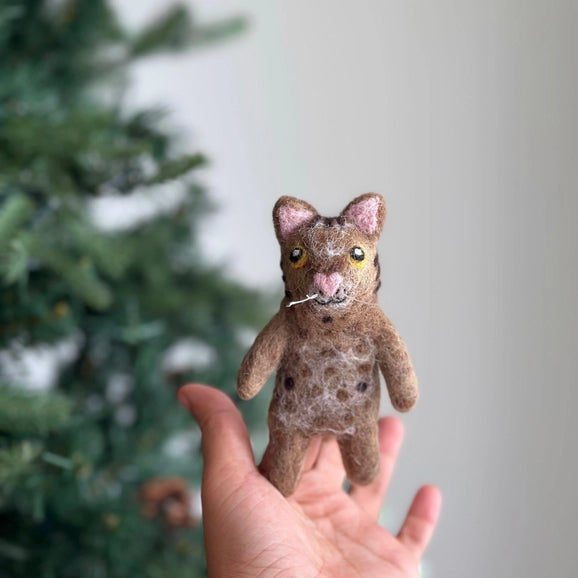 Brown Tabby Cat Finger Puppet