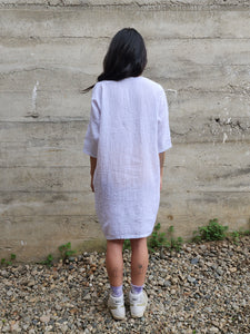 Naima 3/4 Sleeve Dress in Crinkle Linen