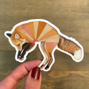 Jumping Red Fox Sticker