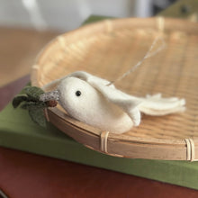 Load image into Gallery viewer, Felt Dove with Olive Twig Ornament