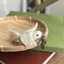 Load image into Gallery viewer, Felt Dove with Olive Twig Ornament