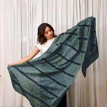 Load image into Gallery viewer, Blue Green Block Print Scarf/Wrap - Confetti