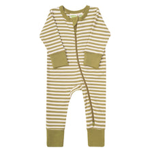 Load image into Gallery viewer, 2 Way Zip Striped Long Sleeve Romper