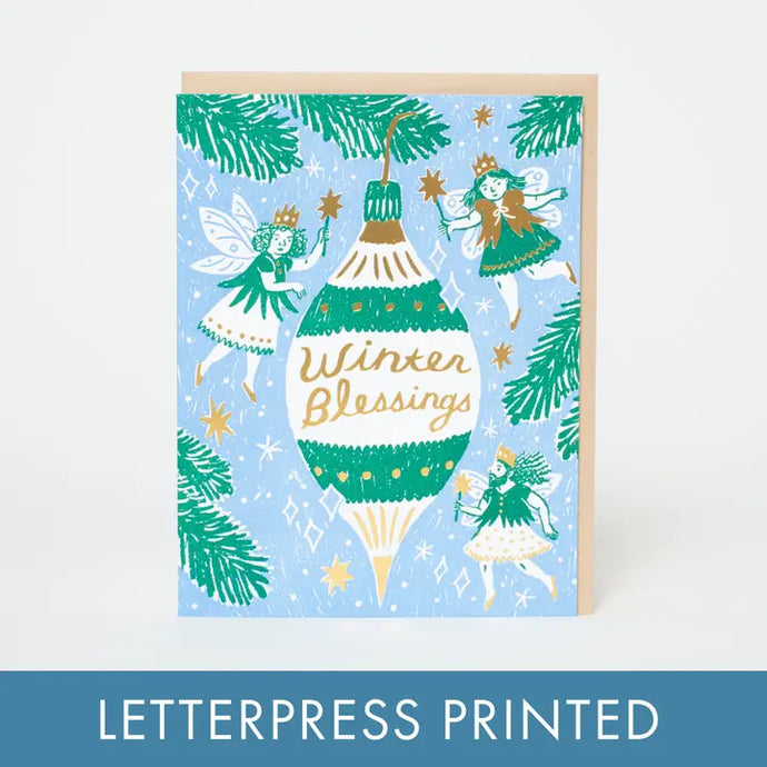 Winter Blessings Fairies Card