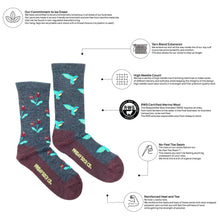 Load image into Gallery viewer, Woman's Hummingbird Merino Wool Socks