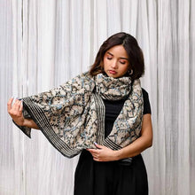 Load image into Gallery viewer, Hand Printed Scarf/Wrap - Adoba