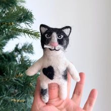 Load image into Gallery viewer, Tuxedo Cat Finger Puppet