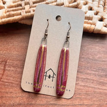 Load image into Gallery viewer, Maroon Striped Collar Ceramic Earrings