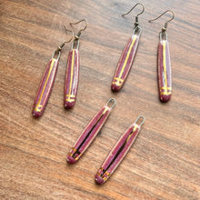 Load image into Gallery viewer, Maroon Striped Collar Ceramic Earrings