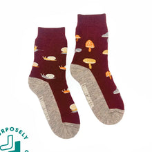 Load image into Gallery viewer, Kids Mushroom Merino Wool Socks