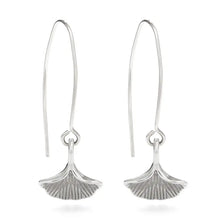Load image into Gallery viewer, Sterling Silver Ginkgo Leaf Threader Earrings