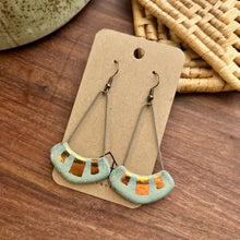 Load image into Gallery viewer, Turquoise and Gold Collar Earrings