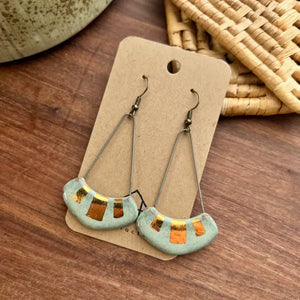 Turquoise and Gold Collar Earrings