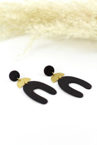 Brass & Wood Stacking Earrings