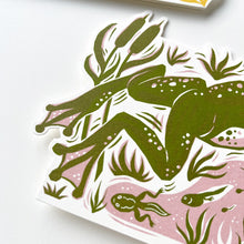 Load image into Gallery viewer, Die Cut Jumping Frog Greeting Card