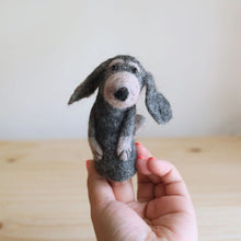 Load image into Gallery viewer, Grey Dog Finger Puppet