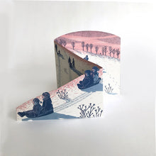 Load image into Gallery viewer, Sledging at Dusk Concertina Card