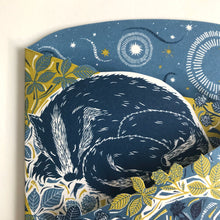 Load image into Gallery viewer, Badger Amongst the Brambles Concertina Card